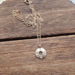 Compass Star Gold Tone Pendant Necklace - Women Jewelry 20 Inch N3930